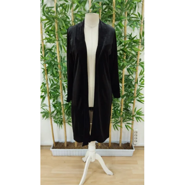 Kadın Uzun Kollu önü Açık Kolları Uzun Midi Ceket