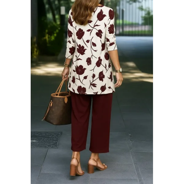 Kadın Uzun Kollu önü Açık Modal Ceket Kolsuz Viskon Iki Iplik Bluz Ve Pantolon üçlü Takım