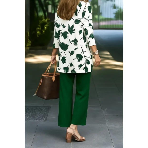 Kadın Uzun Kollu önü Açık Modal Ceket Kolsuz Viskon Iki Iplik Bluz Ve Pantolon üçlü Takım