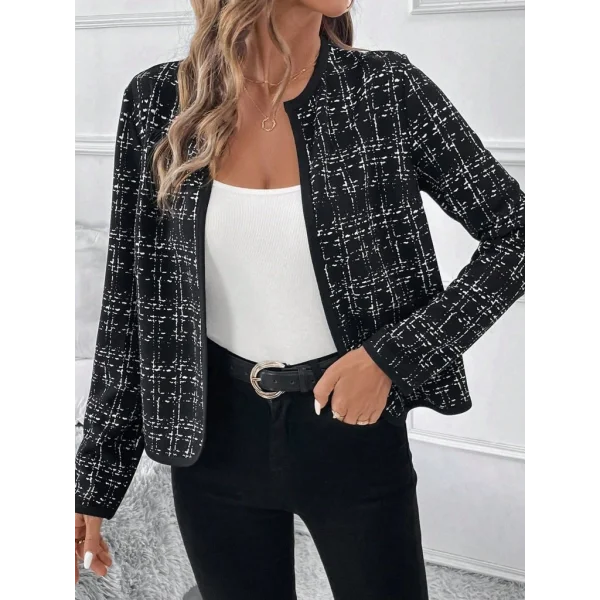 Kadın Uzun Kollu önü Açık şanel Kısa Ceket