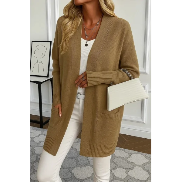 Kadın Uzun Kollu önü Açık Triko Hırka