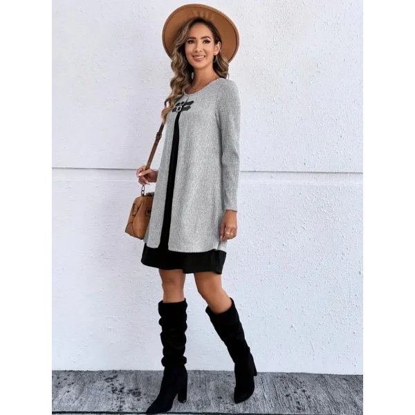 Kadın Uzun Kollu önü Tokalı şardonlu Kaşkorse Iç Kısmı Viskon Midi Elbise Ikili Takım