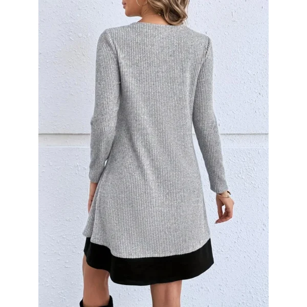 Kadın Uzun Kollu önü Tokalı şardonlu Kaşkorse Iç Kısmı Viskon Midi Elbise Ikili Takım