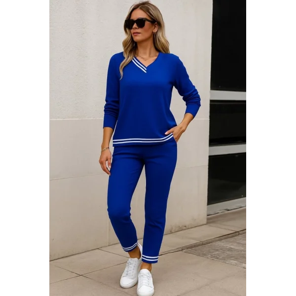 Kadın Uzun Kollu Ribana Detay Viskon Iki Iplik Ikili Takım