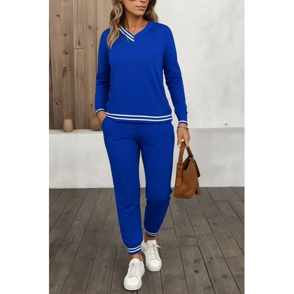 Kadın Uzun Kollu Ribana Detay Viskon Iki Iplik Ikili Takım