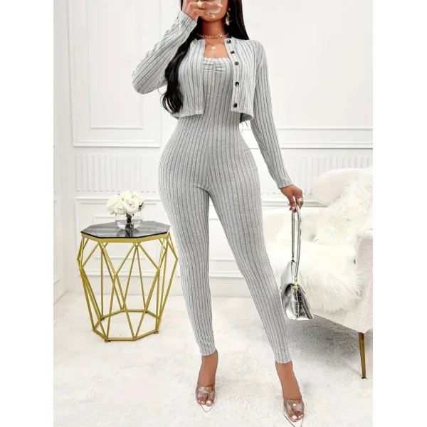 Kadın Uzun Kollu şardonlu Kaşkorse Straplez Ile Kısa önden Düğmeli Ceket Ikili Takım