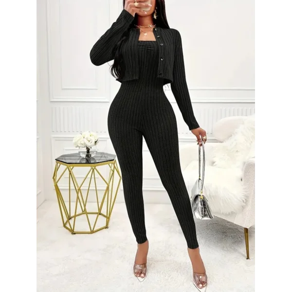 Kadın Uzun Kollu şardonlu Kaşkorse Straplez Ile Kısa önden Düğmeli Ceket Ikili Takım