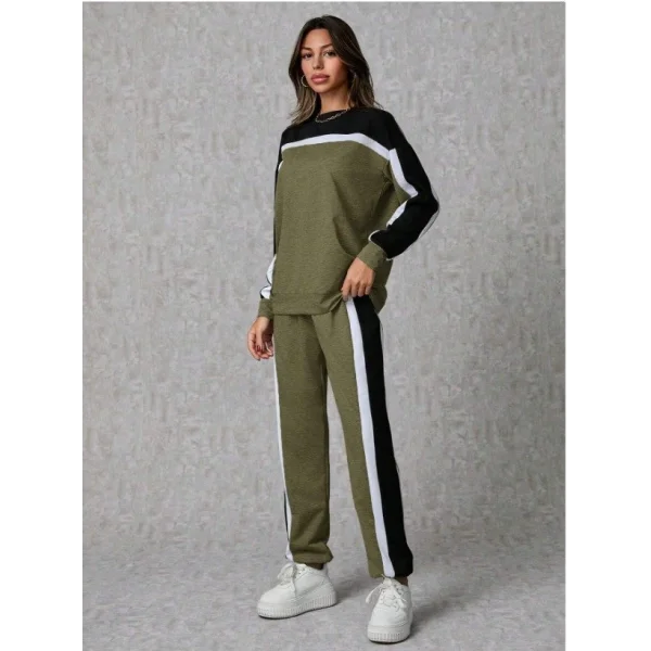 Kadın Uzun Kollu şerit Detay Eşofman Takım
