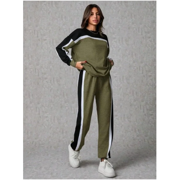 Kadın Uzun Kollu şerit Detay Eşofman Takım