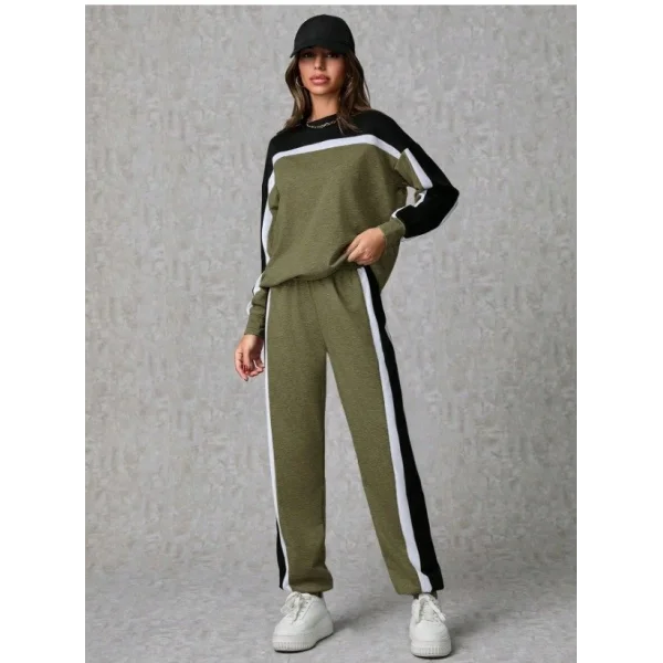 Kadın Uzun Kollu şerit Detay Eşofman Takım