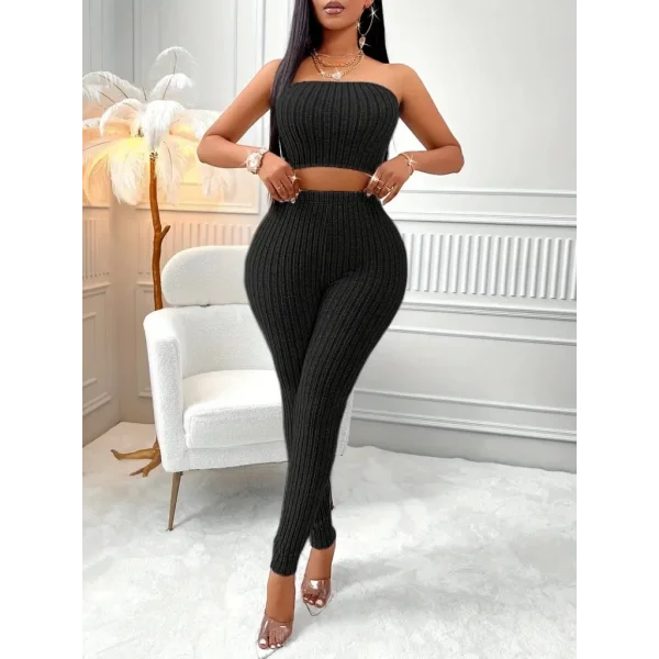 Kadın Uzun Kollu Straplez şardonlu Kaşkorse Bluz önü Düğmeli Ceket Ve Tayt Pantolonlu üçlü Takım