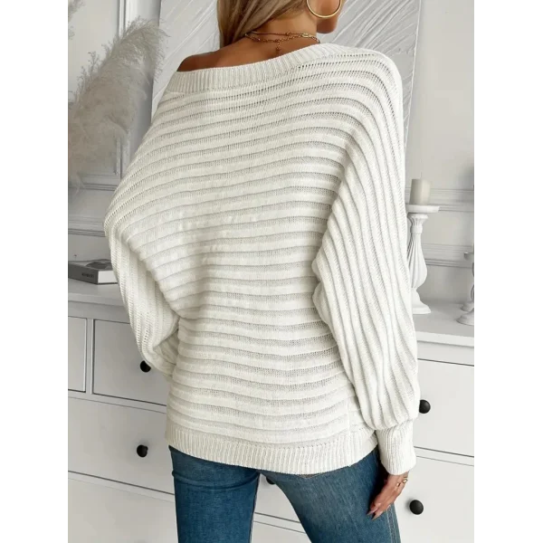 Kadın Uzun Kollu Tek Omuzu Açık Triko Bluz
