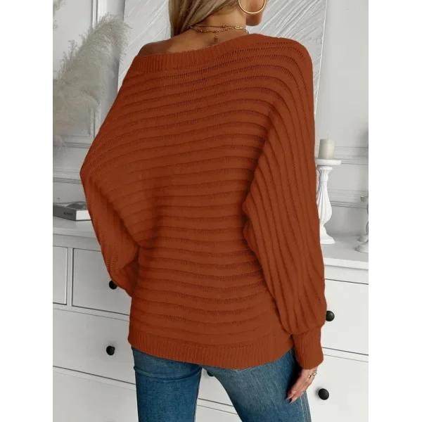 Kadın Uzun Kollu Tek Omuzu Açık Triko Bluz