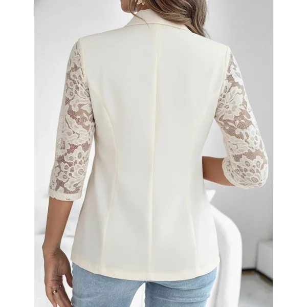 Kadın Uzun Kollu Truvakar Kol önden Düğmeli Cepli Dantelli Atlas Ceket