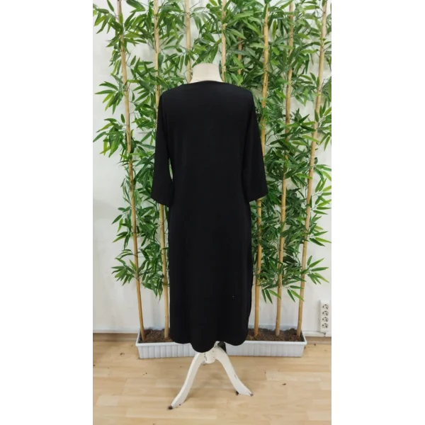 Kadın Uzun Kollu V şerit Yakalı Viskon Iki Iplik Elbise