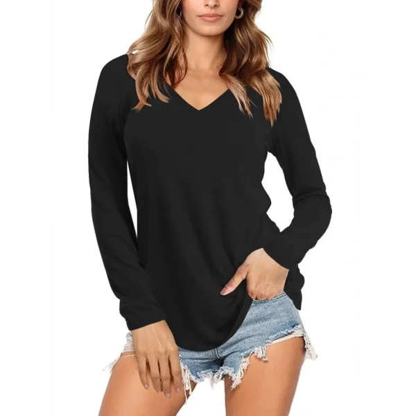 Kadın Uzun Kollu V Yaka Bluz