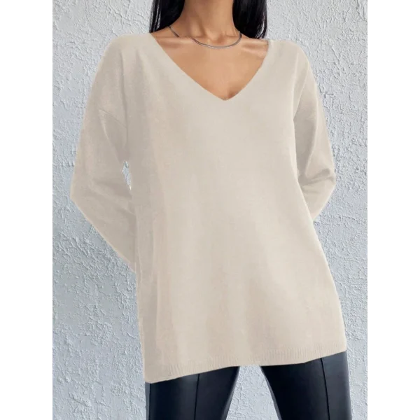Kadın Uzun Kollu V Yaka Triko Bluz