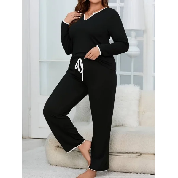 Kadın Uzun Kollu V Yaka Viskon Ikili Takım