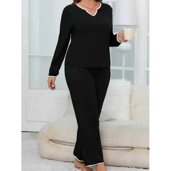 Kadın Uzun Kollu V Yaka Viskon Ikili Takım