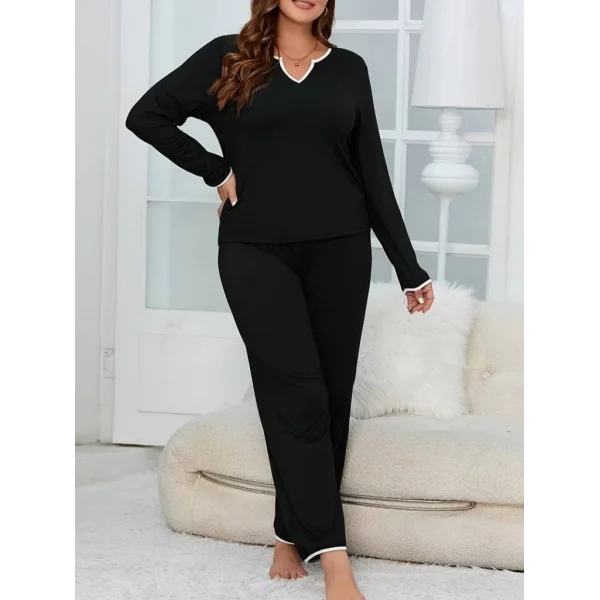 Kadın Uzun Kollu V Yaka Viskon Ikili Takım