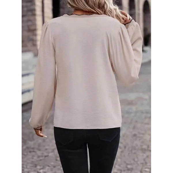 Kadın Uzun Kollu V Yakalı Aerobin Bluz