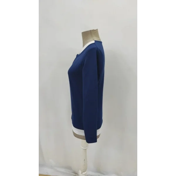 Kadın Uzun Kollu V Yakalı çift Renkli Viskon Iki Iplik Bluz