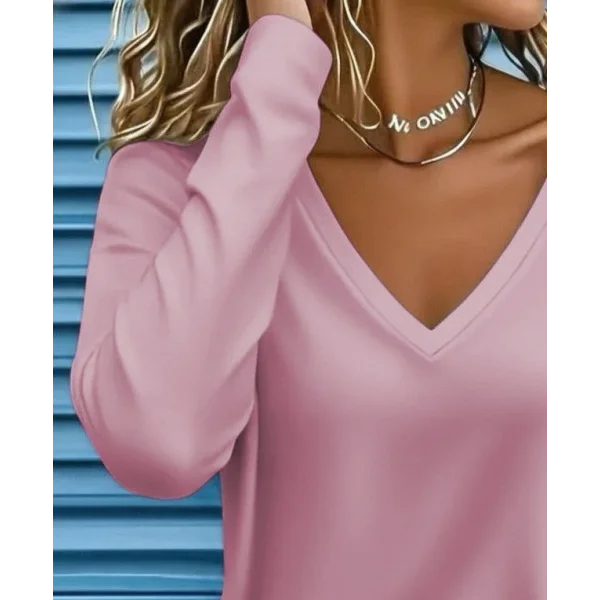 Kadın Uzun Kollu V Yakalı Dalgıç Bluz