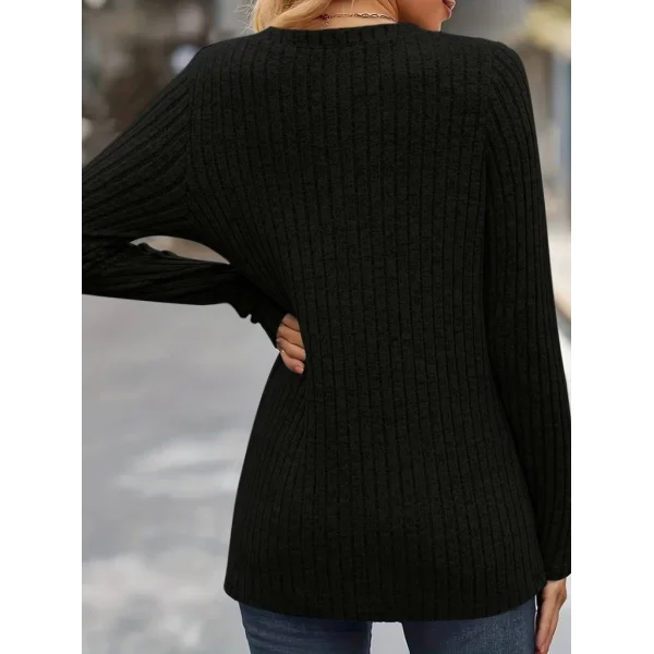 Kadın Uzun Kollu V Yakalı Düğmeli şardonlu Kaşkorse Bluz