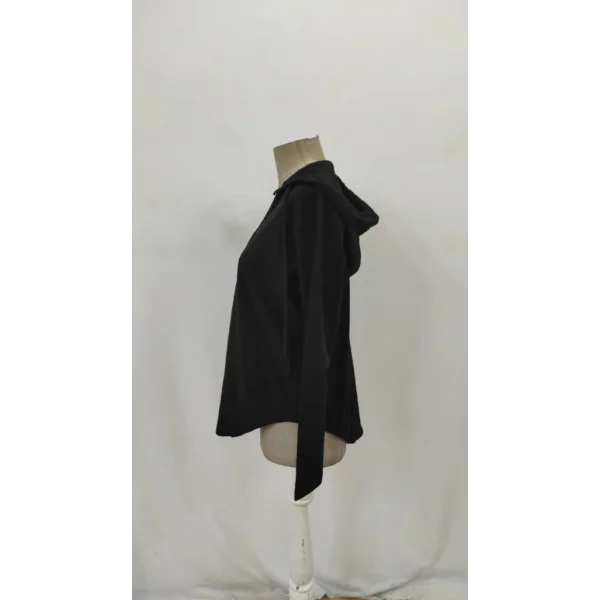 Kadın Uzun Kollu V Yakalı Kapşonlu Waffle Bluz