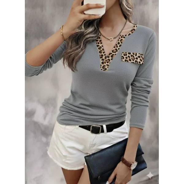 Kadın Uzun Kollu V Yakalı Kaşkorse Bluz
