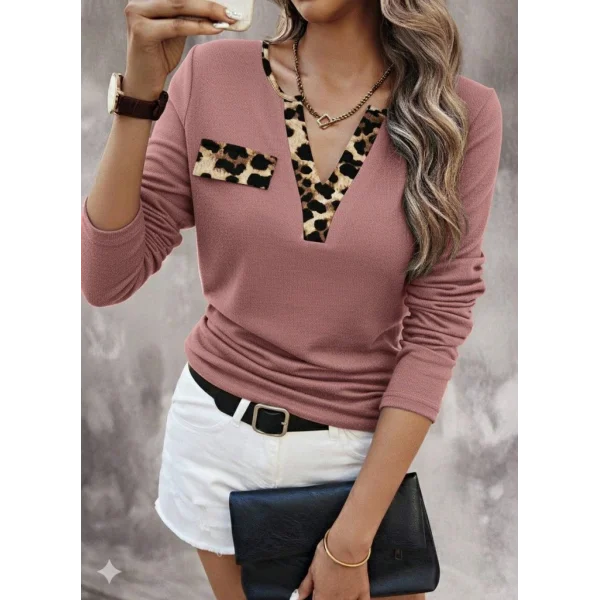 Kadın Uzun Kollu V Yakalı Kaşkorse Bluz