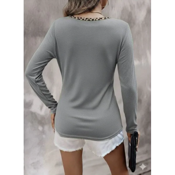 Kadın Uzun Kollu V Yakalı Kaşkorse Bluz