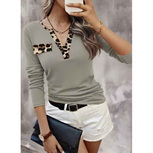 Kadın Uzun Kollu V Yakalı Kaşkorse Bluz