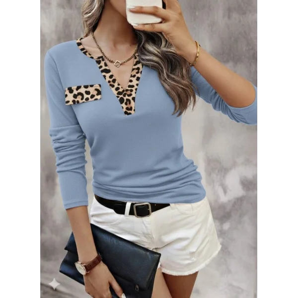 Kadın Uzun Kollu V Yakalı Kaşkorse Bluz