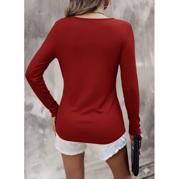 Kadın Uzun Kollu V Yakalı Kaşkorse Bluz