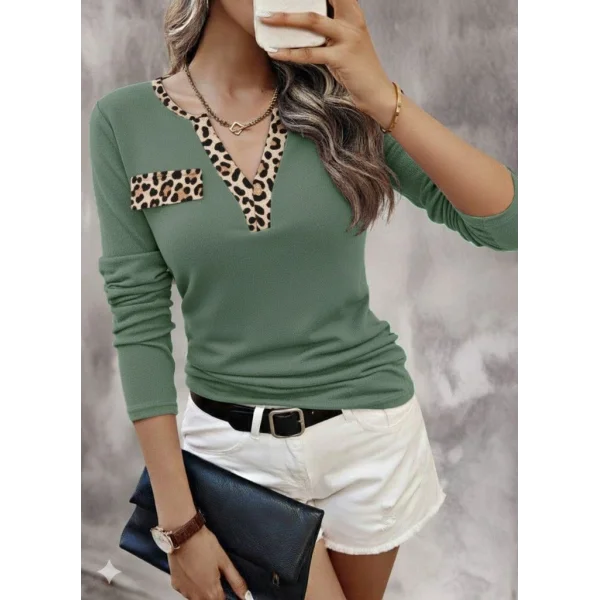 Kadın Uzun Kollu V Yakalı Kaşkorse Bluz