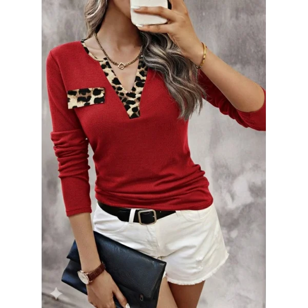 Kadın Uzun Kollu V Yakalı Kaşkorse Bluz