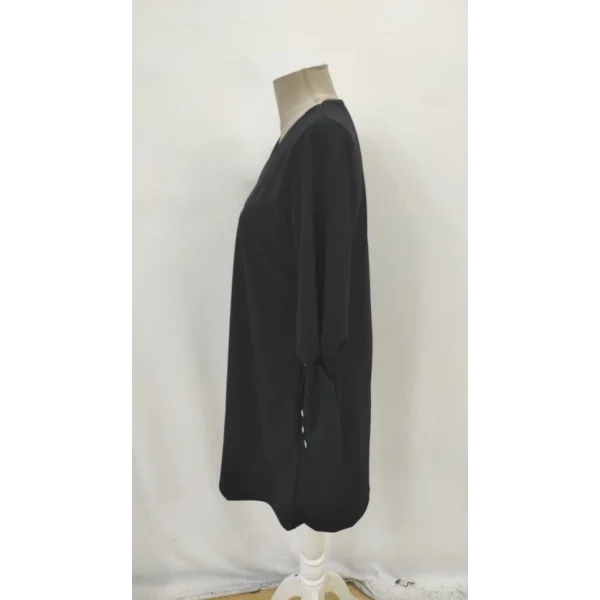 Kadın Uzun Kollu V Yakalı Kısa Ithal Krep Elbise