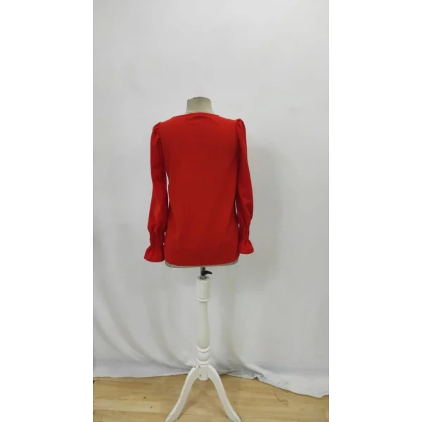 Kadın Uzun Kollu V Yakalı Salaş Ithal Krep Bluz