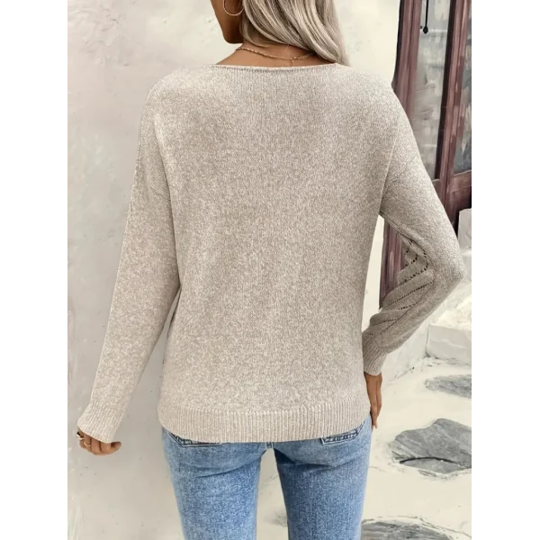 Kadın Uzun Kollu V Yakalı Triko Bluz