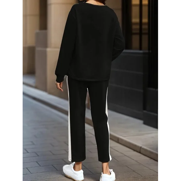 Kadın Uzun Kollu V Yakalı üst Ve Alt şerit Detay Viskon Iki Iplik Takım