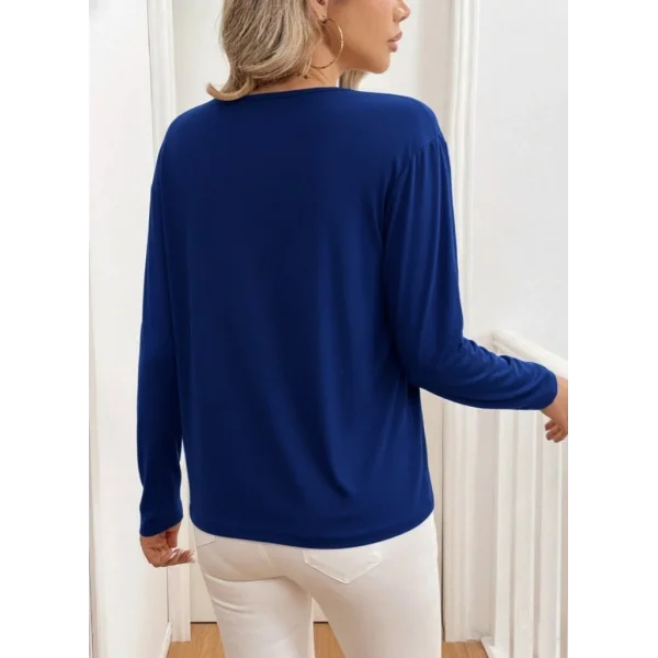 Kadın Uzun Kollu V Yakalı Viskon Iki Iplik Bluz