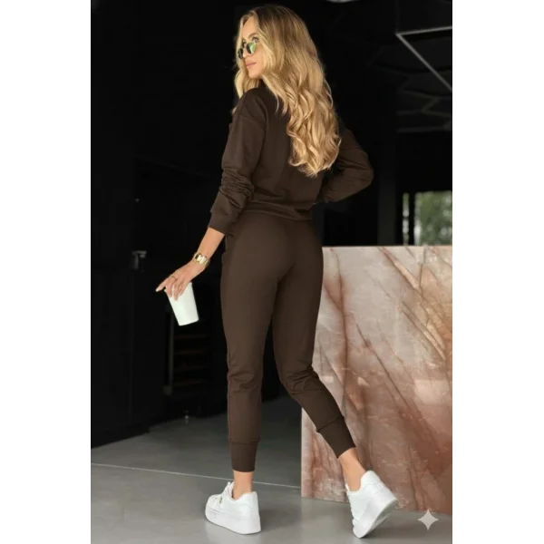 Kadın Uzun Kollu V Yakalı Viskon Iki Iplik Bluz Ve Pantolon Ikili Takım