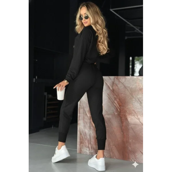 Kadın Uzun Kollu V Yakalı Viskon Iki Iplik Bluz Ve Pantolon Ikili Takım