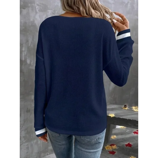 Kadın Uzun Kollu V Yakalı Waffle Bluz