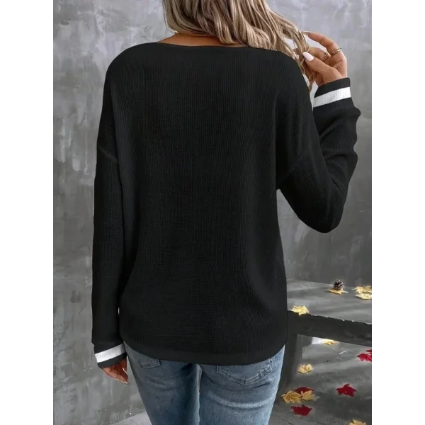 Kadın Uzun Kollu V Yakalı Waffle Bluz