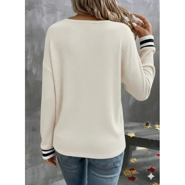 Kadın Uzun Kollu V Yakalı Waffle Bluz