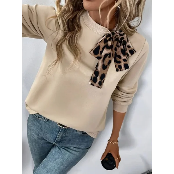 Kadın Uzun Kollu Yakadan Bağlamalı Viskon Iki Iplik Bluz