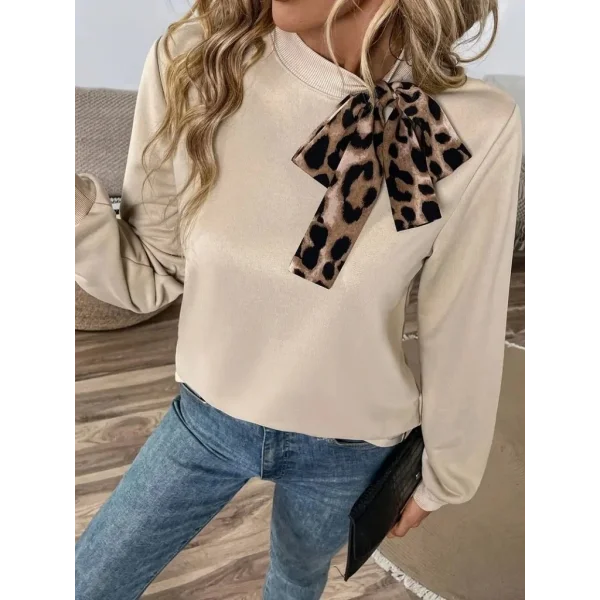 Kadın Uzun Kollu Yakadan Bağlamalı Viskon Iki Iplik Bluz