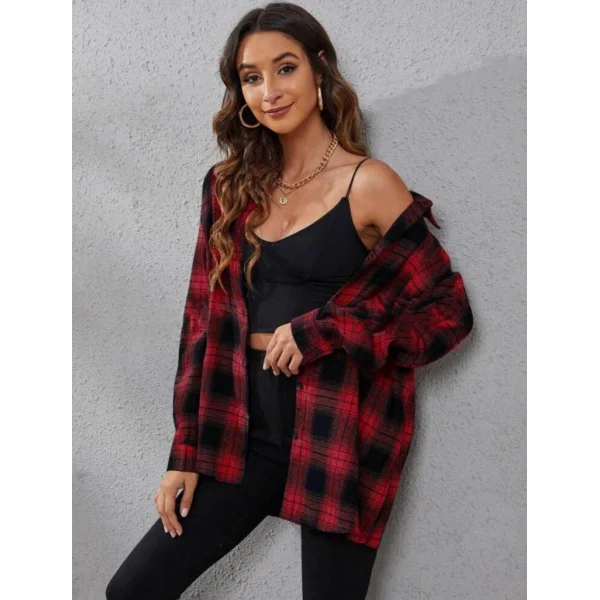 Kadın Uzun Kollu Yakalı önden Düğmeli Dokuma Gömlek